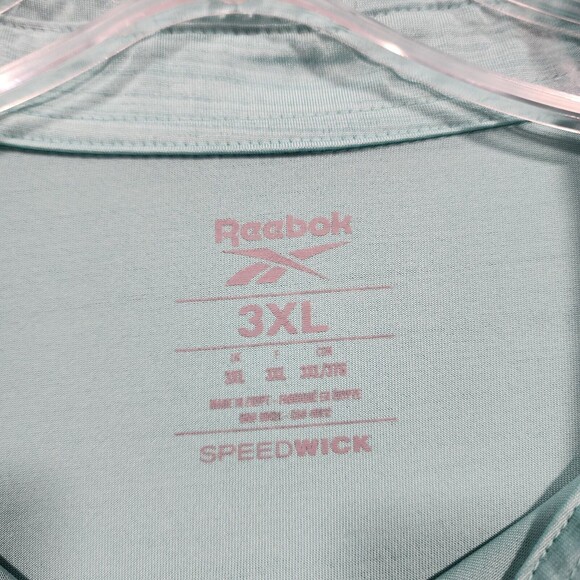 Reebok Shirt Mens 3XL XXX Turquoise Blue Solid Polo Speedwick Short Sleeve - Picture 2 of 15